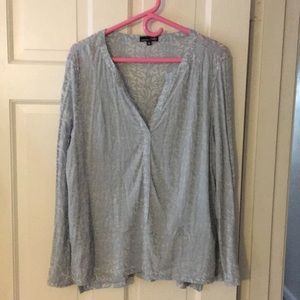 RXB muted Light Blue and White Floral Print Top.